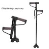 Retractable Collapsible Anti slip Double T handle Walking Stick with