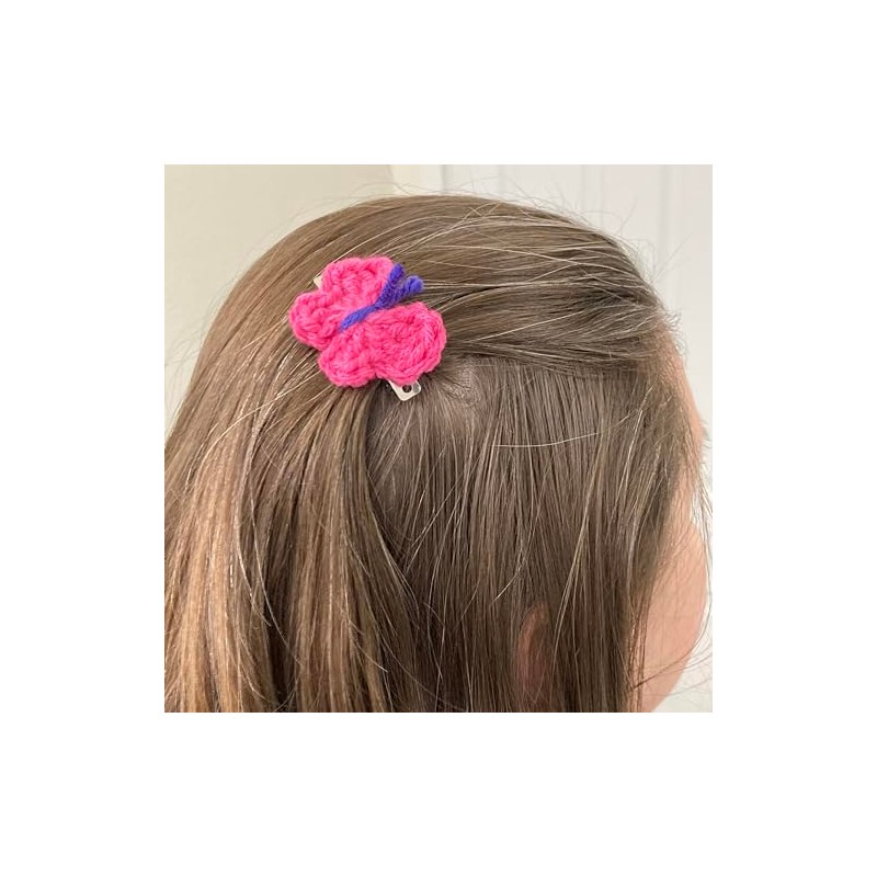 Crocheted Butterfly Barrettes, 5-Pack