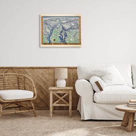 Stupell Industries Vintage Yosemite Map Canvas Wall Art Design by Stellar Design Studio