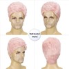 Short Pink Wig for Men, Light Pink Synthetic Halloween Wig