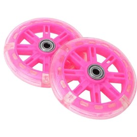 Children Cycle Training Wheel,Metal Rubber Side Wheels with Support Bracket Replacement for 12 to 20inch Bikes (Pink)