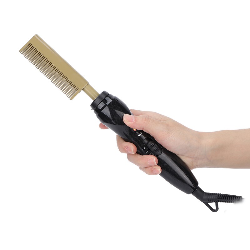 Electric Hot Comb Multifunctional Temperature Adjustable Hair Straightener Comb Styling