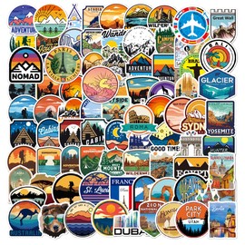 Stickers Pack of 100 Travel Landmark Stickers Pack for Water Bottle, Laptop, Guitar, Skateboard, Car, Bike, Motorcycle, Suitcase, Luggage for Adults, Teenagers, Landmarks