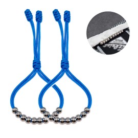 LAMIBEE Pack of 2 Bracelet for Golf Glove, Golf Stroke Counter, 10 Stainless Steel Bead Counter for Gloves, Stroke Count Resizable Easy to Adjust Golf Round Scoring Tracker Accessory (Blue)