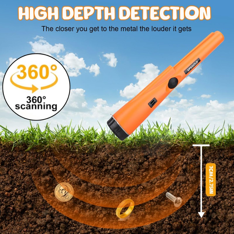 SHGarden Metal Detector Pinpointer Upgraded Handheld Search Treasure Pinpointing Finder
