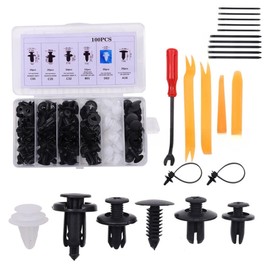 100Pcs Car Fixing Clips, 6 Types Car Plastic Mounting Set, Bumper Mounting Clips Kit, Door Trim Car Body Rivets Mounting Kit, Nylon Bumper Expansion Rivets