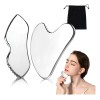 2pzs Gua Sha Facial Grande Acero Inoxidable Masajes Cuello