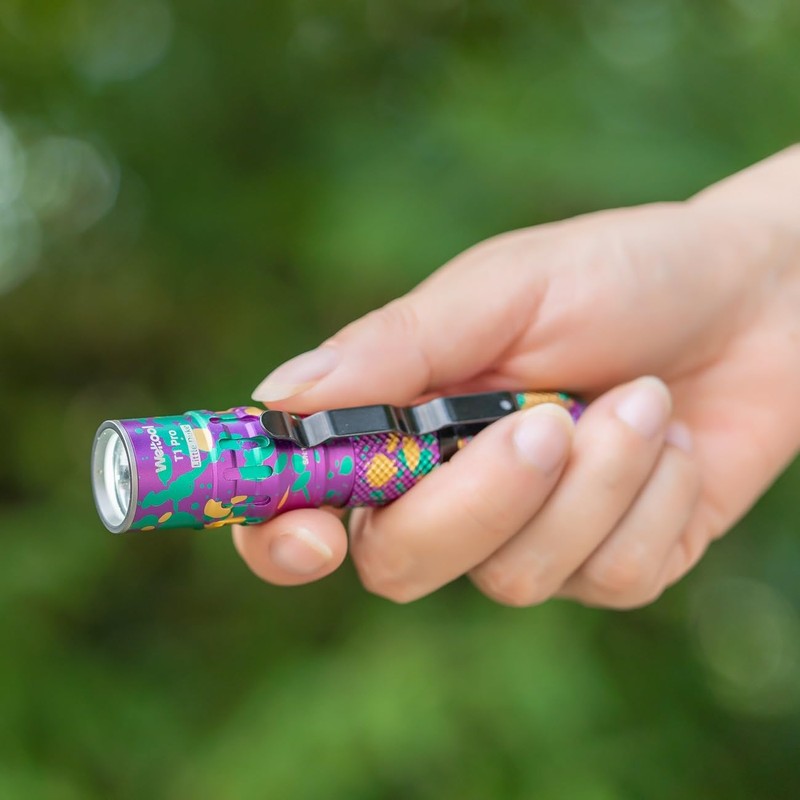 Weltool T1 Pro Mini Flashlight with Pocket Clip,Throwing Distance 313