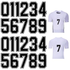 22 Pcs Iron on Numbers Iron on Letters,8 Inch T-Shirt Heat Transfer 0 to 9 Jersey Soft Iron-on Numbers (Black)