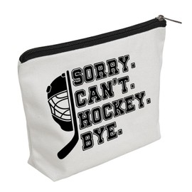 WZJHCL Hockey Makeup Pouch Bag Hockey Storage Pouch Bag Hockey Player Zipper Pouch Hockey Mom Survival Kit Hockey Lover Gift (Hockey Bye)