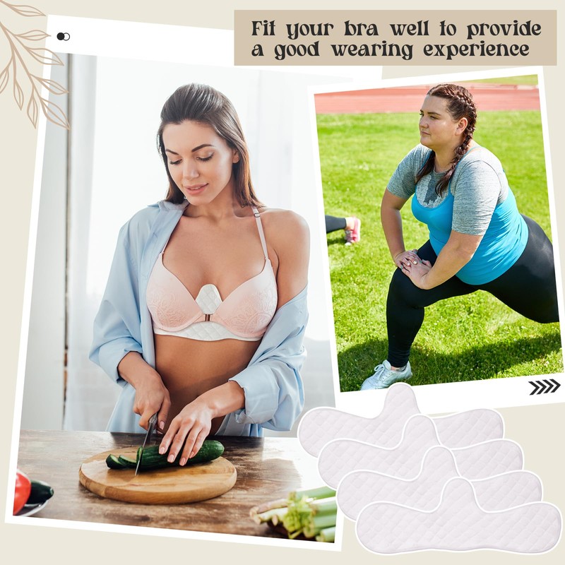 Boyiee 4 Pcs Reusable Cotton Bra Liners Under Bra Bra