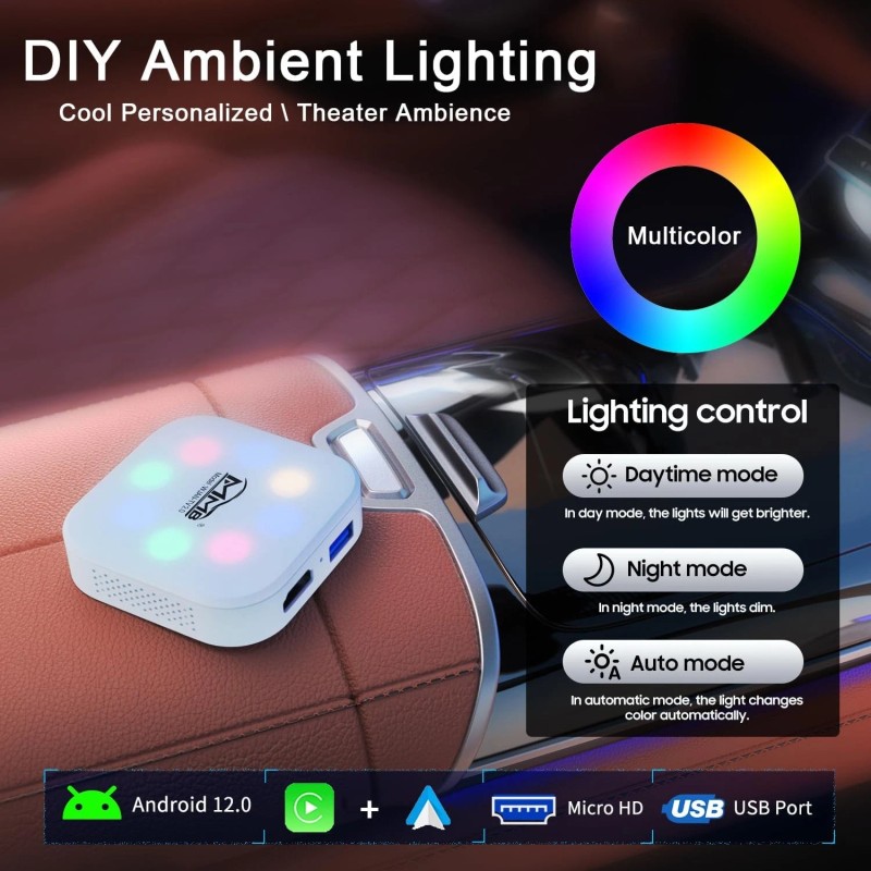 MMB Wireless CarPlay & Android Auto Box Adapter, Built in