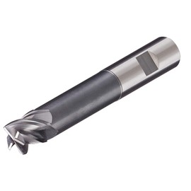 Micro 100 VLR-500-4X Corner Radius End Mill, 1/2" Cutter Dia, 1" LOC, .030" Corner Rad, 4-1/2" Reach, .480" Neck Dia, 4 Fl, 1/2" Shank Dia, 6" OAL, AlTiN