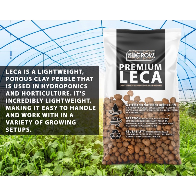 UK GROW Premium Leca Clay Pebbles for Optimal Gardening and
