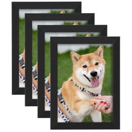 4 Pack Picture Frame, A5 Photo Frames Tabletop and Wall Mounting Picture Frames Small Frame with Plexiglass Window for Portrait Photo Black