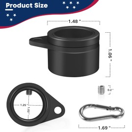 norwayho Flag Pole Rings, Flagpole Rings Aluminum Alloy 360° Rotating Anti Wrap Flag Mounting Spinning Ring Clips for 0.75-1.02 Inch Diameter Flagpole (1.25 Inch - Pack of 2, Black)