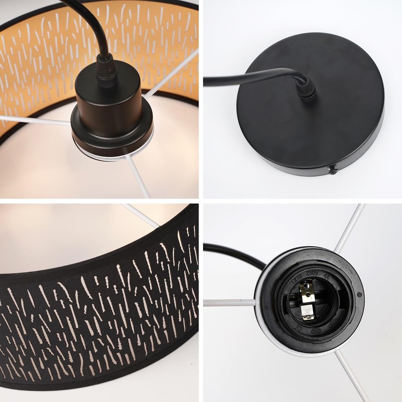 FRIDEKO HOME Pendant Light Black Gold Modern Pendant Light Ceiling