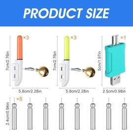 Mineup Glow Sticks Fishing, Pack of 6 Fishing Alarm Bell, Electronic Bite Alarm Fishing, Night Fishing Bite Alarm, LED Bite Alarm Rod Tip, Night Light, Glow Stick, Fishing Accessories