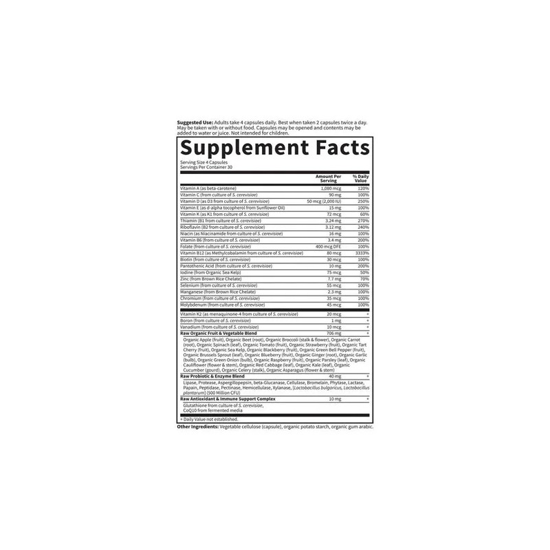 Multivitamínico Vitamin Code 50 Wiser Women 120cap Mujer 50+ Sabor