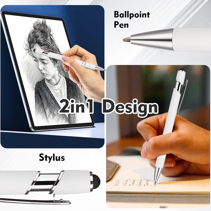 12 PCS 2 in 1 Stylus Ballpoint Pen with Stylus