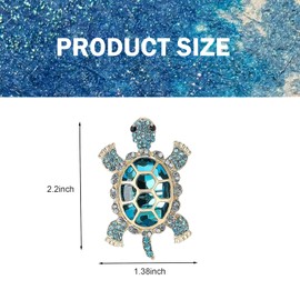 Opuweiy Turtle Car Accessories, Cute Turtle Air Fresheners Diffuser Vent Clip, Crystal Rhinestone Auto Air Conditioning Outlet Clip, Sea Turtles Car Decorative for Women (Blue, 2PCS)