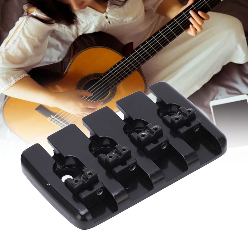 Guitar Bridge 4 String Metal Tailpiece Instrument Accessory Set Kit