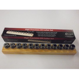 Techniks ER20 Precision Metric Collet Set 12 Piece -04203MS (2mm - 13mm by 1mm) Average .0002" TIR, .039" Collapse Range, CNC Tooling SYIC