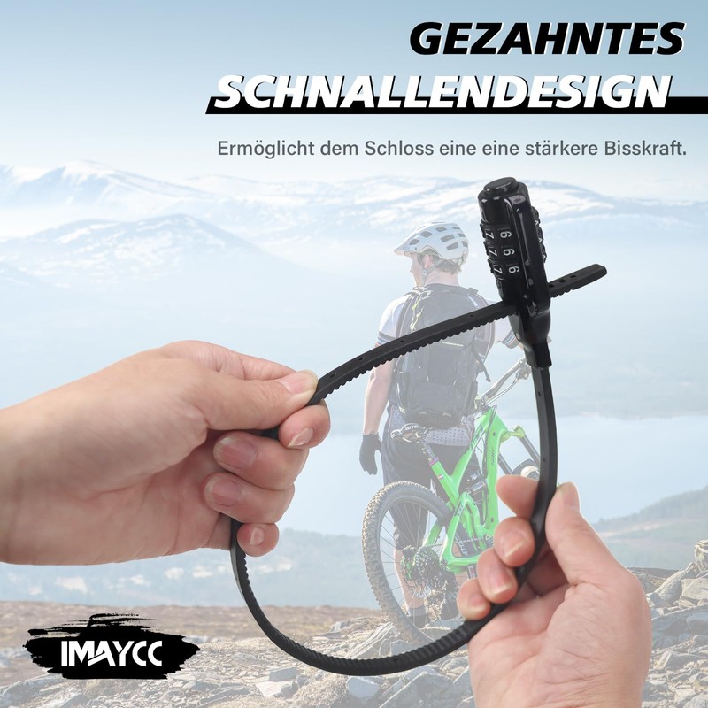 IMAYCC Bicycle Lock with Combination Code, Lightweight, Multifunctional Security Strap,
