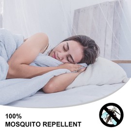 mizikuu Mückenschutz Bett, Rund Moskitoschutz Insektennetz Mückennetz für Reise und Zuhause Mückennetz Bett Feinmaschig Mesh Einfache Anbringung Doppelbett Kinderzimmer 250x125x60cm, Weiß