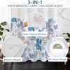 NAEMBCU Boho Floral No Hook Shower Curtain with Snap in