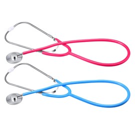 meekoo 2 Pack Kids Stethoscope Toy Real Working Nursing Cosplay Doctors Nurses Stethoscope for Kids Role Play Girls Boys Cosplay Costume Pretend Game Accessories(Pink, Black)