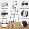 6+7 Step Ladder 6.3FT A-Frame Aluminum Telescoping Ladder Portable Multi-Purpose