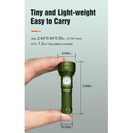 LUMINTOP GT Nano 3.0 Keychain Flashlight 700 Lumens Mini Flashlight 400 Meters Beam Distance Built-in USB-C Charging 10280 Li-ion Battery (Green)