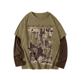 Melanie Martinez Larynx 2in1 Exclusive Longsleeve T-Shirt, Olive, Medium