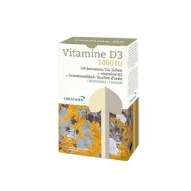Cressana Vitamin D3 & K2-60 Capsules, 25 mcg - Organic Vitamin D3 from Plant Sources - Support of the Immune System, Bone and Muscle Function, Vegan & Natural