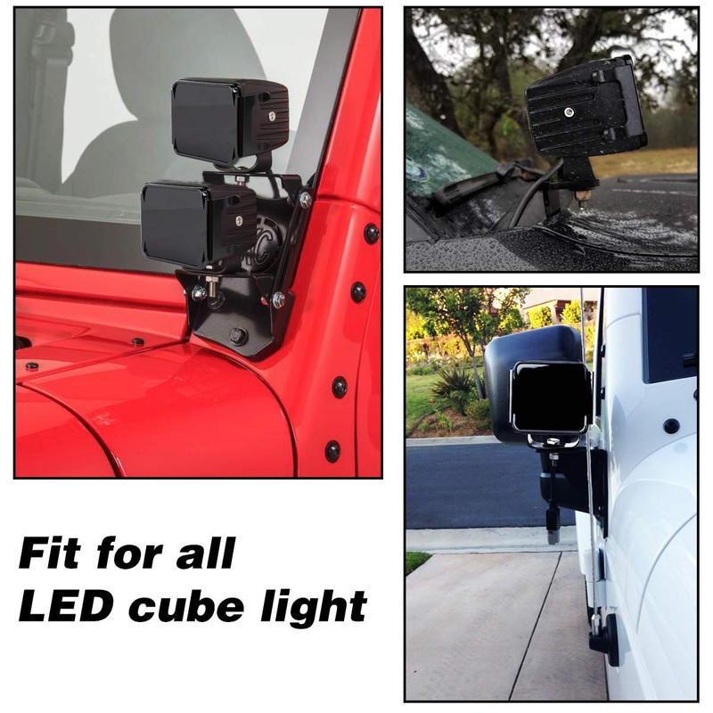 SWATOW INDUSTRIES 3 Inch Black LED Pod Covers 2PCS Square