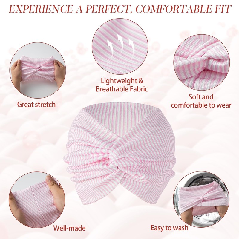 5 Pack Extra Wide Headbands for Women, Turban Knotted Bandana