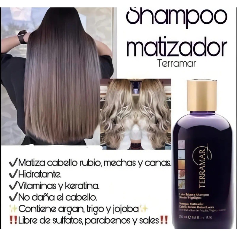 Shampoo Matizador Para Cabello Terramar, 250ml.