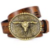 SANSTHS Cowboy Belts for Men Women, Western Leather Belt with