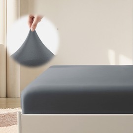 Fitted Sheet Full Size with Elastic Corner Straps, 100% Viscose Derived from Bamboo, Super Soft Breathable Luxury Cooling Fitted Sheet to Secure in All Night - 16 Inch Pocket