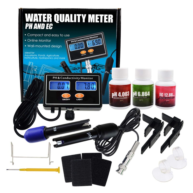 pH / EC Conductivity Meter with ATC Water Quality Tester