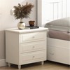 LinkRomat 3-Drawer Nightstand, White Bedside Table Cabinet Side Table Bedroom