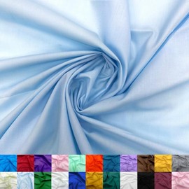 Ice Fabrics Cotton Polyester Broadcloth Fabric by The Yard - 60" Wide Soft & Breathable Fabric for Sewing - Broadcloth Fabric by The Yard for Apparel, Bedding, Curtains - Light Blue - 2 Yards