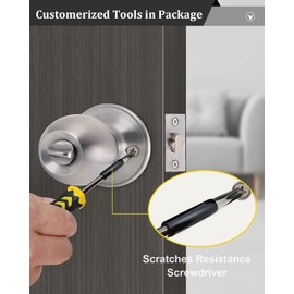 (3Sets) All Keyed Same Entry Door Knob and Single Cylinder Deadbolt Combo Set, Satin Nickel Exterior Door Knobs with Lock and Keys for Entrance and Front Door