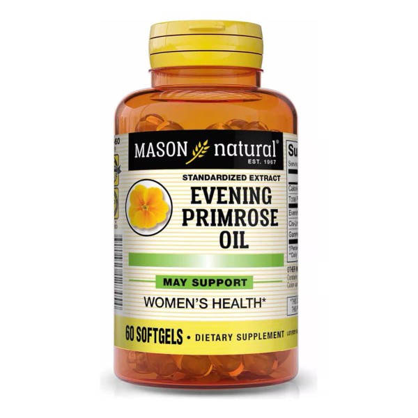 Mason naturals Evening Primrose Oil Aceite Onagra 60 Softgels Hecho En Usa Sabor S/n