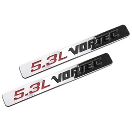 2 Pack 5.3l Vortec Hood Emblems Engine 3D Badge Compatible for Silverado Z71 GMC Sierra (Chrome)