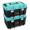 Auto Dynasty 17-Inch Tool Box, 2Pcs Toolboxes Organizer Storage with