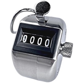 BuyJumpRopes Tally Counter, Professional Grade Stainless Steel H-102 Clicker Counter - Japanese Made 4-Digit Handheld Counter Clicker, Lap Counter, Pitch Counter Clicker, Multi-Use People Counter