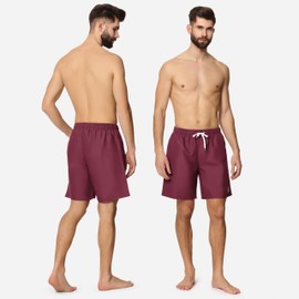 Ladeheid LA40-129 men's swimming trunks, beach shorts - burgundy, size: xl