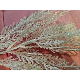 2 Floral Christmas White Glitter Fern- pine Leaf Branch Decor Artificial